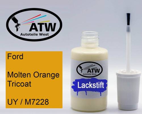 Ford, Molten Orange Tricoat, UY / M7228: 20ml Lackstift, von ATW Autoteile West.
